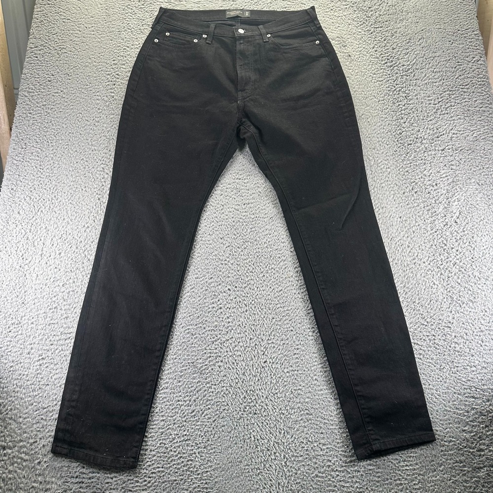 Abercrombie & Fitch Pant Men's 34x34 Black Cotton Chino Slim Fit Stretch Preppy